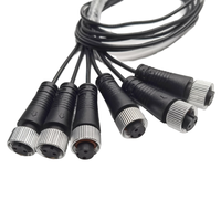 Conector de Sensor M12 Personalizado OEM ODM, 2 Pines, Código A, Hembra, Recto, Cable de Aviación, Arnés de Extensión, Electrónico, 300V, PVC