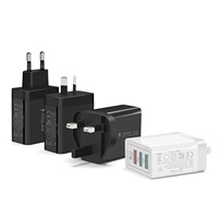 Chargeur mural USB rapide 32W à 4 ports, adaptateur secteur multifonction pour téléphone et ordinateur portable, vente en gros