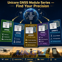 Module GPS RTK UM982, récepteur GNSS/GPS pour applications industrielles avec SMA et USB pour carte de développement de drones