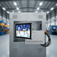 Pantalla de monitor industrial con pantalla táctil LCD de 7 pulgadas de alto brillo y carcasa metálica personalizada para estación de carga.