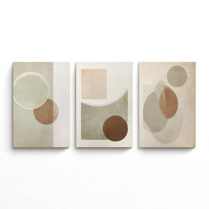 HAOWAI-Décoration murale moderne neutre en terre cuite beige, vert sauge, impression minimaliste, abstraite, imprimable, OEM/ODM - Product Image 3