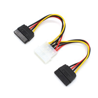 Cable de alimentación SATA a IDE de longitud personalizada, adaptador macho de 4 pines a hembra de 15 Pines, convertidor de fuente de alimentación Molex HDD de 14cm/20cm