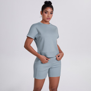 RUIQUWIN OEM femmes haute qualité casual lâche court respirant Yoga costume vêtements de sport pour les femmes 2 pièces ensembles - Product Image 3