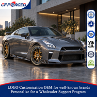 Vente Flash Jantes de Voiture en Alliage Forgé 2 Pièces Concaves 20x10 20x12 Or Carbone Aerodisc 5x114.3 pour Nissan GT-R R35