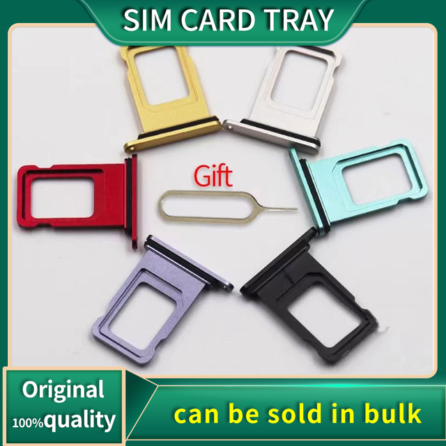 SIM Tray For iPhone 11 Single / Dual Metal Plastic Nano Sim Card Tray Slot Holder Replacement Parts