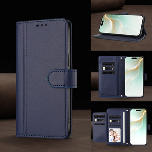 Práctica Funda Cartera con 9 Ranuras para Tarjetas para <span class=keywords><strong>iPhone</strong></span> 17E 16E 17 Air 16 15 Pro Max 14 13 12 <span class=keywords><strong>11</strong></span> Plus con Correa Cruzada y Cordón para Teléfono - Product Image 4