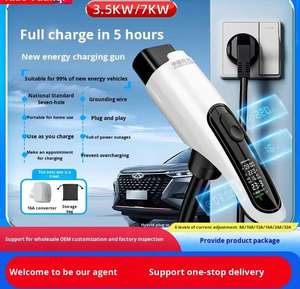 เครื่องชาร์จ EV แบบพกพาสำหรับ7kw <span class=keywords><strong>3</strong></span> .ฮังกะอินวันเครื่องชาร์จแบตเตอรี่รถยนต์32A 16 /AC Type2 /GB สำหรับ BYD <span class=keywords><strong>Han</strong></span> ID <span class=keywords><strong>3</strong></span>/4 gbt ใหม่ - Product Image 3