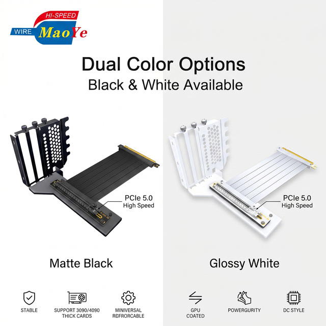 PCIe 5.0 Riser Cable with Vertical GPU Mount Ventilated Design Improved Airflow for High End Gaming PCs Bulk Order