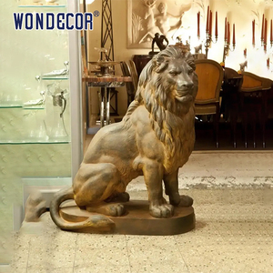 Wondecor đồ trang trí bằng kim loại và tác phẩm điêu khắc bằng đồng của sư tử tuần tra lãnh thổ của họ - Product Image 5