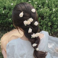 Jepit Rambut Buatan Tangan Motif Bunga Manis Jepang Korea, Aksesoris Rambut Jepit Samping Kecil Elegan Bergaya Peri, Hadiah