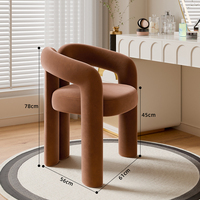 Chaise Moderne de Luxe Haut de Gamme Designer Corne pour Chambre de Fille, Tabouret de Maquillage d'Influenceuse, Dossier d'Art d'Ongles pour Salon