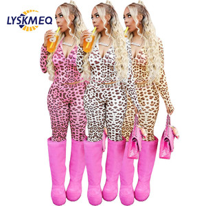 Nuovi Arrivi Primavera 2025: Completo <span class=keywords><strong>Donna</strong></span> 2 Pezzi, Top Corto Lungo e Tuta con Cappuccio Leopardata, Set Casual Due Pezzi - Product Image 1