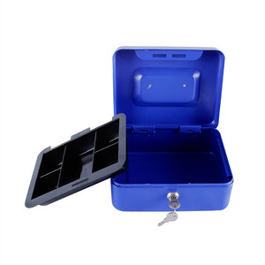 China best sell Factory dianty cash money box with money tray 2 key and competitive Price Small Cash Box with Lock and Slot