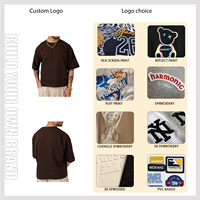 Fabricants 300 GSM Blank Tee Shirt Goutte d'épaule Boxy Fit Cropped TShirt Heavyweight 100% Cotton T-Shirt Men