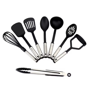 Utensilios de Cocina de Alta Calidad de Color Negro, Resistentes al Calor, Juego de 24 Piezas de Utensilios de Cocina de Nailon para Usar con Sartenes Antiadherentes - Product Image 3