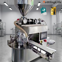 Machine de remplissage rotative automatique de doypacks de 500 ml pour détergent et lotion, facile à utiliser, avec trémie