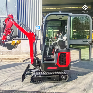 Miniexcavadora compacta CE EPA de 1 <span class=keywords><strong>a</strong></span> 2 toneladas con martillo hidráulico, barrena, cucharón, orugas de goma, cabina cerrada/abierta y giro de cola cero - Product Image 4