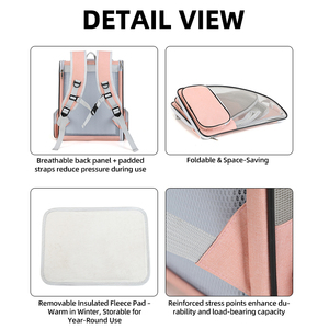 Thông gió đầy đủ lưới mèo Ba lô vật nuôi tàu sân bay Ba lô chó và mèo chó con hãng hàng không được phê duyệt vật nuôi tàu sân bay - Product Image 4