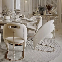 Chaises de salle à manger de luxe modernes pour villa design, 6/8/10 places, en velours, portables, en acier inoxydable, pour hôtel
