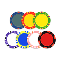 YH 40mm Puces d'argile couronne tricolore de divertissement avec autocollant personnalisé