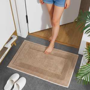 שטיח אמבטיה סופג במיוחד, ייבוש מהיר, נגד החלקה, 100x80 ס\\\"מ, חום, פוליאסטר רך, שטיח רצפה לאמבטיה נגד החלקה - Product Image 1