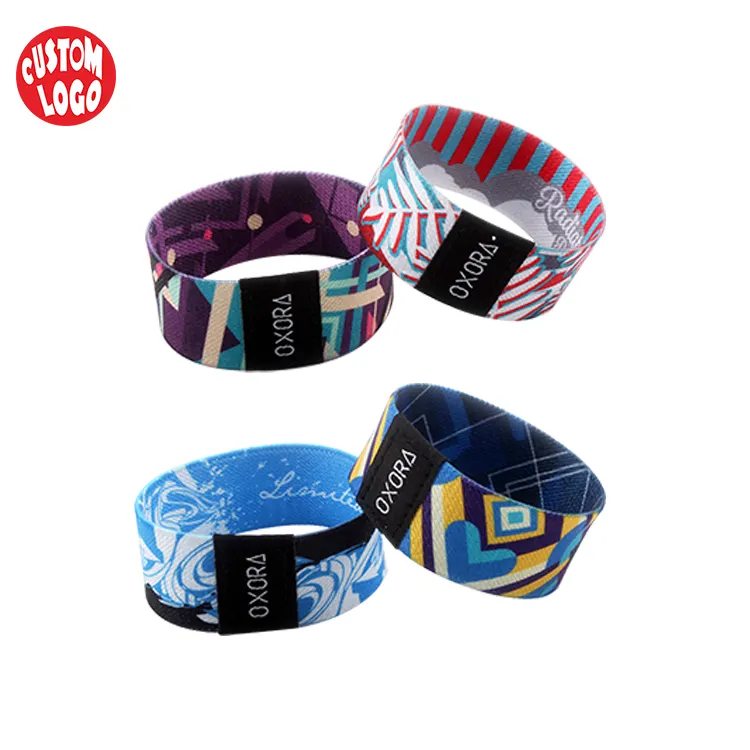 Полноцветный спортивный браслет с логотипом на заказ, баскетбольный фестиваль, полиэфирный браслет с сублимационной тканью, эластичный браслет