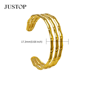 Pulseras OEM/OEM Personalizadas, de Acero Inoxidable, Resistentes al Agua, con Baño de Oro, Joyería Moderna e Hipoalergénica, Marca Justop - Product Image 2
