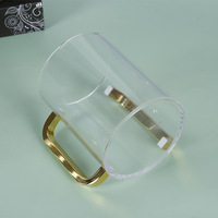 Tasse à Double poignée en acrylique Simple transparente pour le lavage des mains Tasse ronde en acrylique transparent personnalisée pour le lavage des mains
