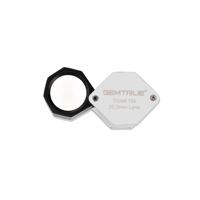 20.5mm 10X Triplet Diamond Loupe Chrome Finish Professional Jewelry Magnifier With Leather Case