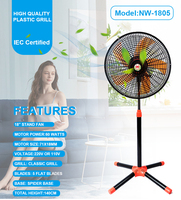 Ventilateur sur pied industriel de style couronne de 18 pouces, vente chaude en usine, pour le marché malaisien