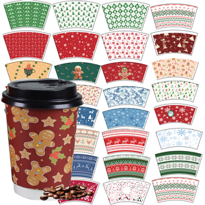 Bán Buôn Tùy Chỉnh Chất Lượng Cao Phân Hủy Sinh Học Cà Phê Trà Cốc Giấy Bên Ly Duy Nhất OEM ODM Giáng Sinh Thực Phẩm Đồ Uống Bao Bì - Product Image 1