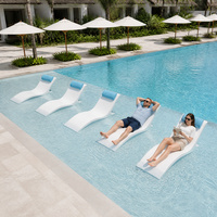 Chaise longue de piscine portable résistante aux UV et anti-jaunissement, utilisable dans l'eau, pour hôtel et parc aquatique
