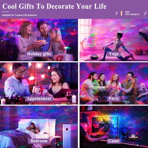 Aurora RGB Smart Lamp Speaker ABS Modern <b>LED</b> Night Light with Touch Control Kids Bedroom Music Player Star Light <b>Projector</b> - Product Image 4