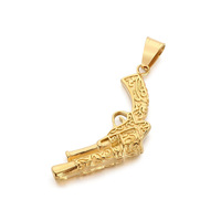 Collier pendentif pistolet en acier inoxydable plaqué or style punk vintage, bijoux rétro tendance pour homme, cadeau pour garçons