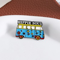 Pins Esmaltados Retro Hippie de Viaje, Lindas Insignias de Coche, Autobús y Bicicleta para Mochilas y Ropa