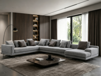 Canapé modulaire en tissu moderne de luxe, taille et couleur personnalisées pour villa, maison, appartement, salon
