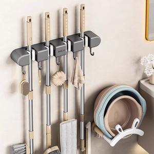 Support mural adhésif Suli pour balai et serpillière, sans perçage, pour salle de bain et cuisine - Product Image 5