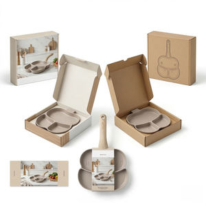 Sartén para Huevos en Forma de Herradura E-Top, Irregular, 3 Tazas, Antiadherente, Fácil de Limpiar, para Cocinar Huevos, Tortillas, Panqueques Suecos y Crepas - Product Image 1