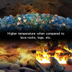 Diamants en verre <span class=keywords><strong>de</strong></span> feu noir et onyx blanc mélangés <span class=keywords><strong>de</strong></span> haute qualité et à fort lustre pour foyers extérieurs/intérieurs et tables <span class=keywords><strong>de</strong></span> foyer extérieures - Product Image 2