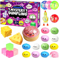 Mainan Promosi Squishy Steamed Bun Pinch Toy Box Set Kalender Advent Mystery Bun Countdown Box Slow Rising Dumpling Fidget Toy