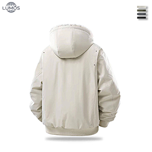 Chaqueta OEM para hombre con forro de piel sintética, para invierno, exterior, gruesa, con cremallera, transpirable, talla grande, forro polar Sherpa - Product Image 2