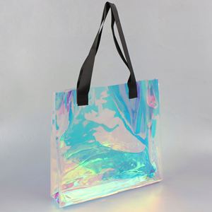 Sac de maquillage holographique en PVC laser, sac de maquillage arc-en-ciel scintillant, sac de voyage pour fille, sac fourre-tout transparent - Product Image 6