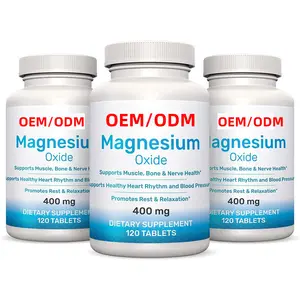 High Potency Supplement Magnesium Oxide 400mg Magnesium Tablets for Immune Support Muscle Recovery Leg Cramps Relaxation