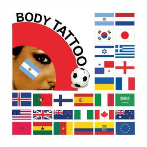 Autocollants pour le visage avec drapeau national RF pour les fans, club de football, événement sportif, tatouage pour supporters, personnalisable, adhésif, imperméable, géométrique moderne - Product Image 1