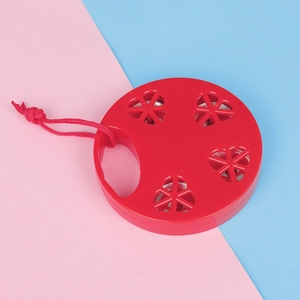 Instrument de percussion Orff, tambourin à main en plastique rouge, éveil musical, éducation précoce - Product Image 3
