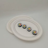 Assiettes à dessert en papier 100% compostables, en bagasse naturelle, biodégradables, écologiques, en canne à sucre, jetables