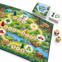 Permainan Papan Bahasa Fancboard Custom Letter Sound Trail dengan Papan Kertas 4 Lipatan untuk Usia 6-7 Tahun |   Bahasa Inggris |   OEM/ODM