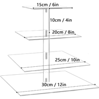 Support à gâteaux en acrylique haut de gamme, présentoir transparent pour cupcakes et pâtisseries, idéal pour mariages et anniversaires