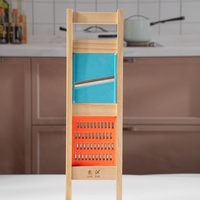 Mandoline manuelle 2-en-1, hachoir à légumes, tranches julienne moyennes de 2,5 mm, lames en acier inoxydable et bois massif, pour cuisine professionnelle