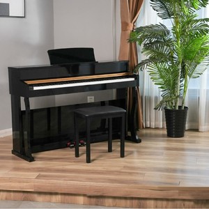 Electric Piano 88 Keys <b>Weighted</b> Solid Wood Keyboard Home Musical Instrument Us Plug 3.5mm Headphone Jack - Product Image 3